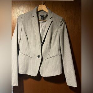 Ann Taylor Light Gray Pinstripe Blazer